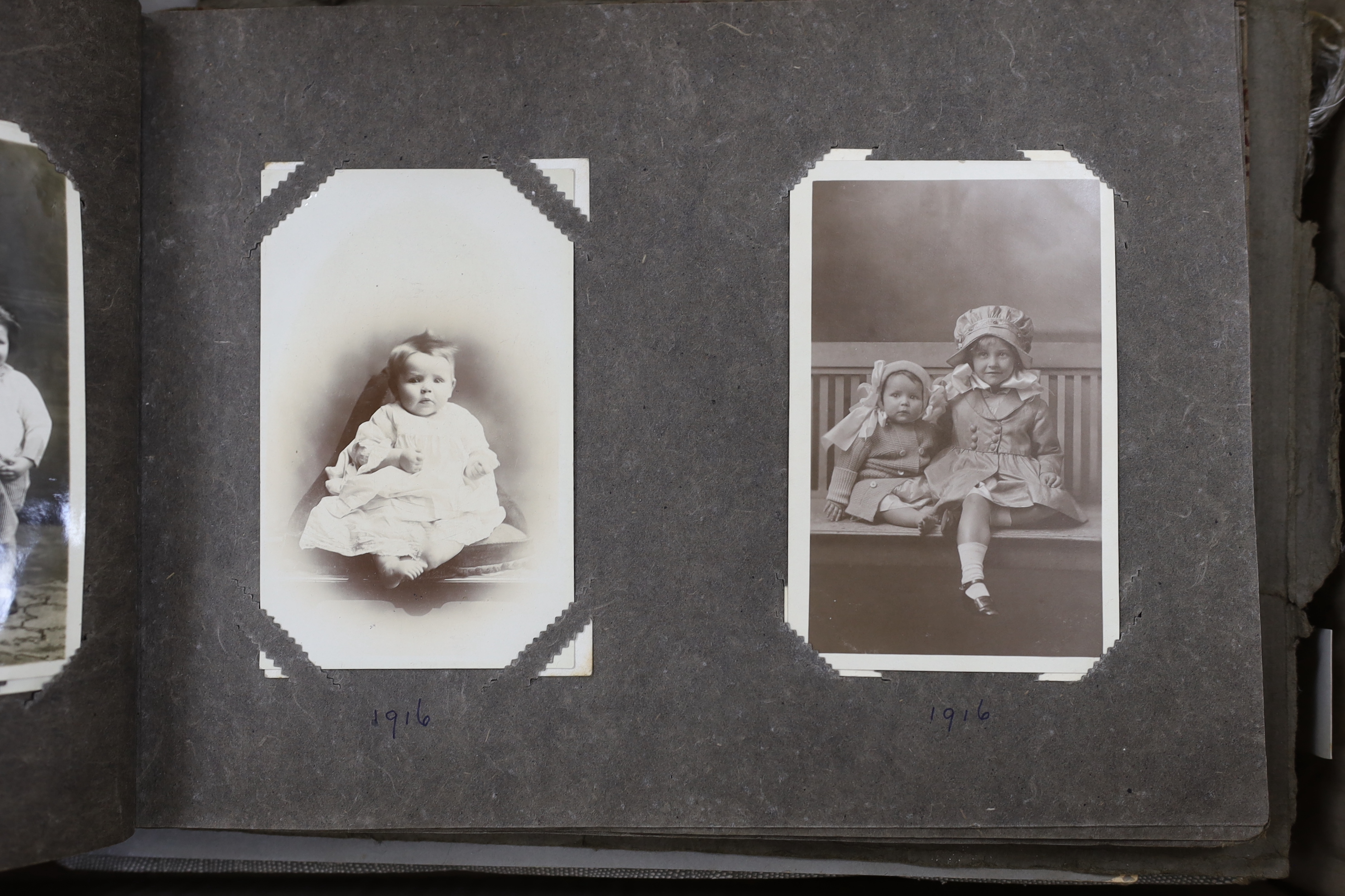 Four early 20th century photo albums and various loose photos